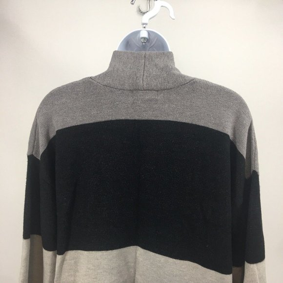 Andree by Unit Grey Black Color Panel Open Duster Cardigan Sweater Women's Sz M - Picture 5 of 8